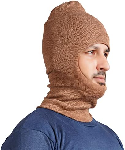 KETKAR Woolen Winter Full Face Cover Monkey Caps for Men and Women Balaclava Winter Cap Monkey caps (Brown,Free Size) -Pack of 01