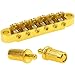 Yootones Tune-O-Matic Roller Saddle Guitar Bridge with Post Hole 6.3mm Replacement Set Compatible with Les Paul LP SG 6 String Electric Guitars (Golden)