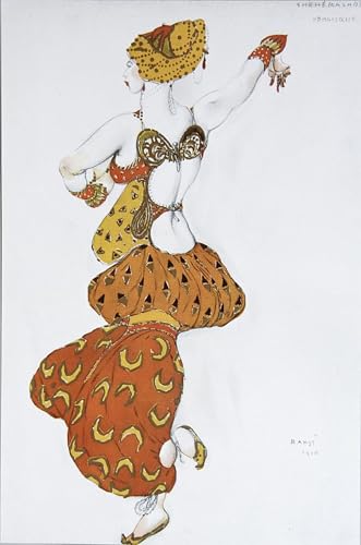 Tableau peinture sur toile Odalisque de Leon Bakst affiche d'art pour décoration murale 60x90cm