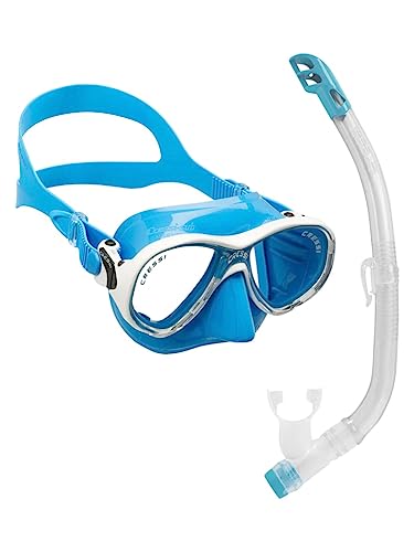 Cressi Set Marea VIP Jr Pack de Snorkel, niños, Transparente/Azul, 7-13 años
