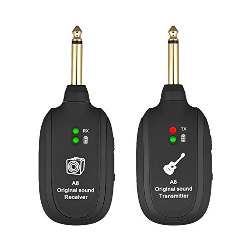 Receptor, Romacci UHF Guitar Sistema sem fio Transmissor Receptor Bateria de lítio recarregável integrada Capacidade máx. Transmissão 50M para baixo de guitarra elétrica