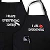 Yika apron couples valentines day gifts for couples waterproof aprons for women men with adjustable neck strap with extra long ties 2 pockets black  urban country home decor
