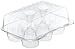 Premium Clear Cupcake Container Boxes - 4" High Dome with 6 Slot/Compartment - Durable Cup Cake Carrier Holder for Large Cupcakes - Set of 12