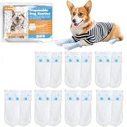 12Pcs Disposable Dog Booties for Paw Protection Dog Feet Covers Shoes