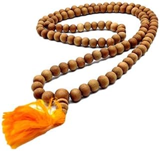 108 Beads Genuine Sandalwood Tibetan Meditation Prayer Japa Mala, Necklace. 8MM Beads Size
