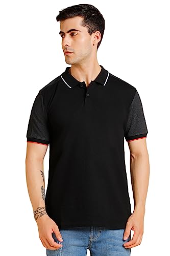 Image of Dennis Lingo Men's Slim fit Solid Black Polo T-Shirt