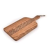 Indus Lifespace Schneidebretter, Schneidebrett aus Akazienholz mit Griff, Servierbrett für Käse, Brot, Gemüse und Obst (38,1 x 17,8 x 1,6 cm)