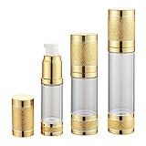 Tvoip 3Pcs/Lot 15ml 30ml 50ml Gold Pink Silver Glitter Diamond Airless Vacuum Bottles Luxury...