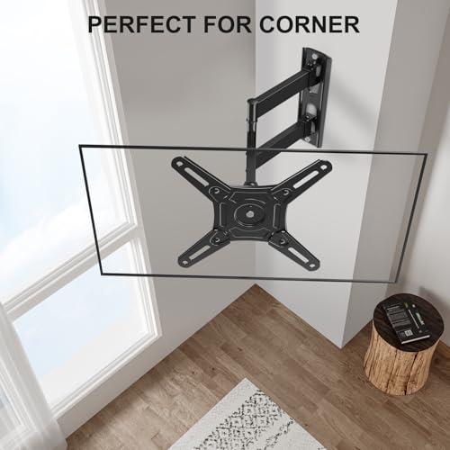 Image of MOUNTUP Full Motion TV Wall Mount for Most 14-42 inch Flat Curved Screen TVs | Max VESA 200x200mm, up to 44 lbs, TV Bracket with Swivel /Extension /Tilt /Level, Sturdy Mount for LED LCD TVs and Monitors