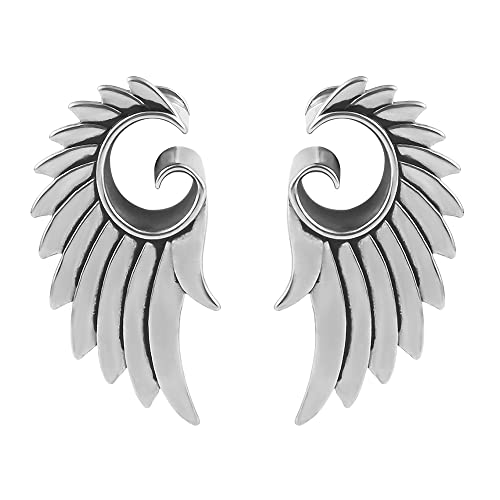 Vankula 2Pcs Free-Wings 316 Stainless Steel Ear Hangers Weight Ear Gauges Piercing Plug Pair Selling 2G Body Jewelry #TOP9