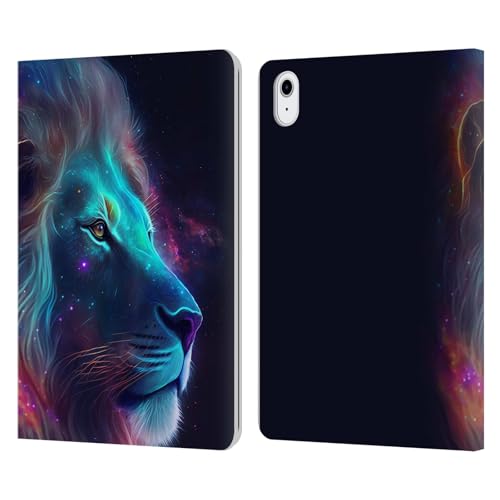 Étui en cuir premium Lion Cosmique pour tablette Apple iPad Air 11