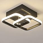 EIDISUNY Modern Ceiling Light LED 22W Warm White Light 3000K Square Black Ceiling Lights fixtures LED for Hallway Office Bedroom Kitchen Living Room Bedroom Entryway Balcony Stair Dining Room (Black)