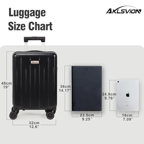 Aklsvion 18-inch Carry-on Boarding Luggage: Equipped with Movable Wheels, TSA Approved,Under the Seat, Hard Shell Construction, Lightweight Bag with Essential Accessories (Jet Black) by Aklsvion - Used condition - Image 7