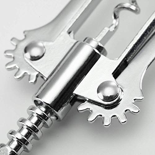 Image of 2 in 1 Wine Opener Stainless Steel Corkscrew Wine Cork Puller Bottle Beer Cap Opener for Restaurants Bar Home | 16 x 5.5 x 3.5 cm | Silver