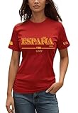 LOKYWEAR LOKY T shirt pour femme Espagne 2026 Coupe du monde de football Motif drapeau espagnol, rouge, XXL