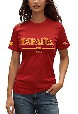 LOKYWEAR LOKY Camiseta Mujer España 2026, Mundial de Fútbol, Diseño con Bandera Española (FR/ES, Letras, XXL, Regular, Regular, Rojo) | Ya disponible en tu tienda friki favorita! En mundofriki.es! LOKYWEAR LOKY Camiseta Mujer España 2026, Mundial de Fútbol, Diseño con Bandera Española (FR/ES, Letras, XXL, Regular, Regular, Rojo) | Ya disponible en tu tienda friki favorita! En mundofriki.es!