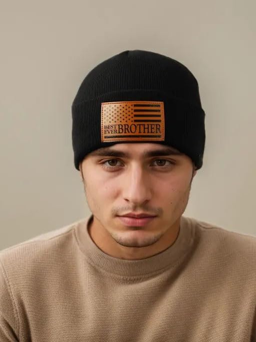 Mens American Flag Beanie Hat Best Dad Brother Papa Husband Ever Gifts Christmas Stocking Stuffers from Son Daughter Sister - Image 2