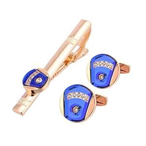 xiukou Jongens manchet shirt jurk Frans blauw ja manchetknopen tie clips zakelijke vergadering feest pak sieraden manchet nagels (Color : A, Size : One size)