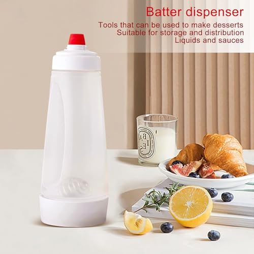 Pancake Batter Dispenser, 2PCS Hand Batter Dispenser, Batter Mixer Bottle, Batter Mixer with Wire Whisk for Cupcake Pancake Crepe Batter - Image 5