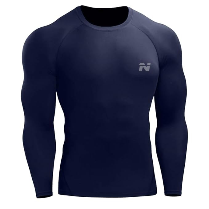 Image of Men's 1 Or 3 Pack Compression Shirts Long Sleeve, Base-Layer Quick Dry Workout T Shirts Sports,Gym, Running T-Shirt (Medium, NAVY01)