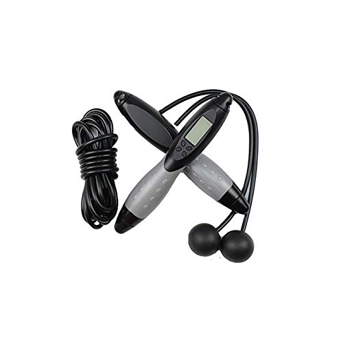 エア縄跳び 縄なし 縄跳び なわとび 消?カロリー 2way 跳び式 ロープの長さ調節可 大人用 子供用 ジャンプカウンター付き ダイエット トレーニング用 室内 室外 自宅 ノイズ減少 縄跳びできない者にも対応 (ブラックとグレー)