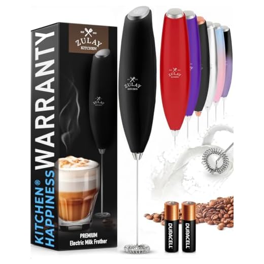 Zulay Powerful Milk Frother for Coffee with Upgraded Titanium Motor - Handheld Frother Electric Whisk, Milk Foamer, Mini Blender and Electric Mixer Coffee Frother for Frappe, Matcha, No Stand - Black