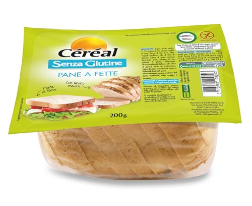CÉRÉAL PANE A FETTE senza glutine, senza lattosio, Con lievito