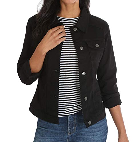 Riders by Lee Indigo Women's Denim Jacket, Black, X LARGE