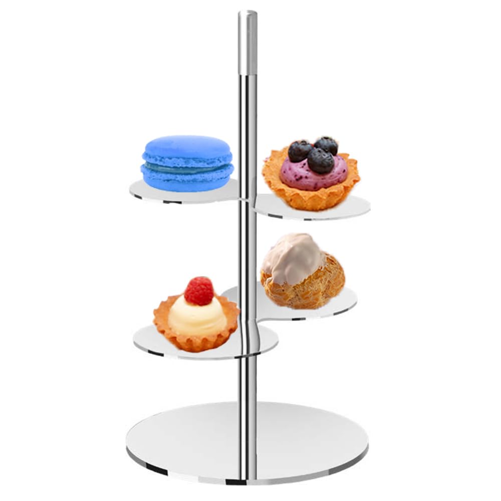 Alzata pasticceria con pinza per dolci alzatina in acciaio inox 18/10 a servire macaron dolci pasticcini bigne per bar ristoranti hotel