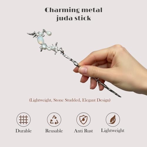 Image of INHEAVEN Metal Hair Sticks for girl Vintage Hair Chopsticks for Women Minimalism Irregular Curve Hair Sticks for Buns Chinese Hair fork for Women (stick 04)