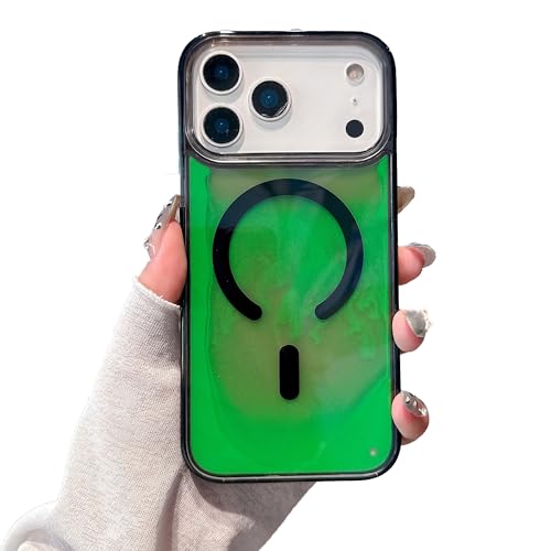 Coque fluorescente pour iPhone 17 Pro Losin au sable liquide vert et compatible Magsafe