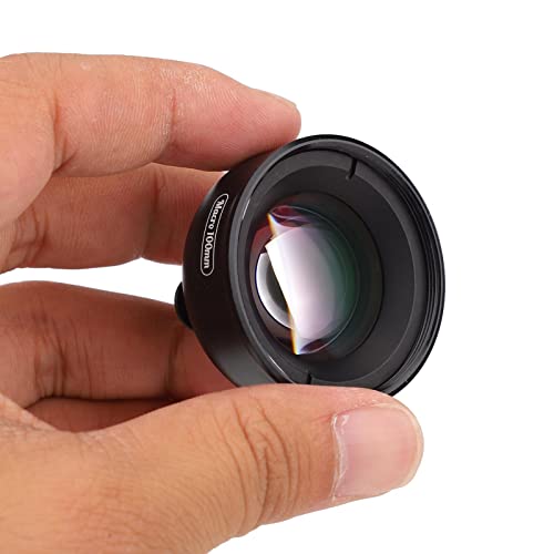Lente de telefone para câmera, micro lente externa de 100 mm para celular com tampa de lente para fo