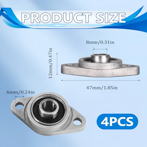 4 Stück Stehlager, KFL08 Pillow Block Lager Flanschlager Stehlager 8mm Innendurchmesser Zinklegierung Selbstausrichtung Stehlagerflansch Lager Lagerbock mit Kugellager für Eine Vielzahl von Maschinen