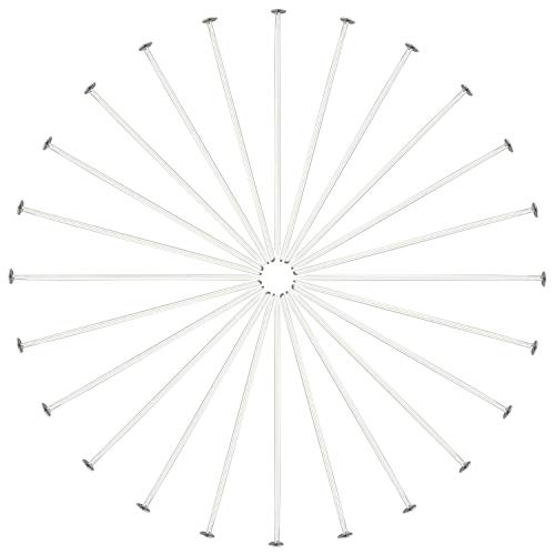 Tegg Head Pin 200Pcs Silver 30Mm 304 Stainless Steel Flat Head Pins Eye Pins Eyepins Needles Findings For Jewelry Making Diy Craft #TOP6