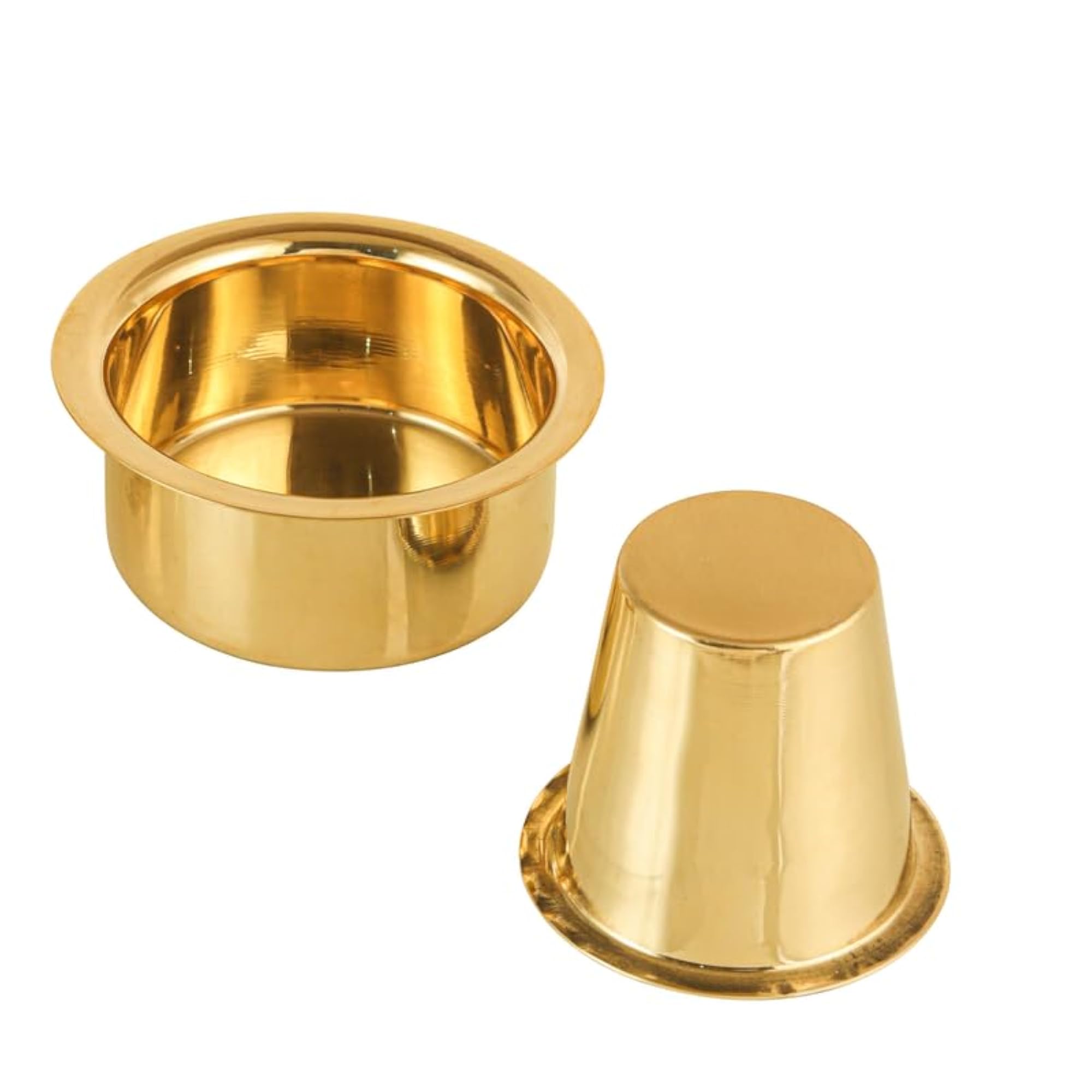 Handcrafted Pure Brass Dabra Set, Traditional Coffee Serving Gift