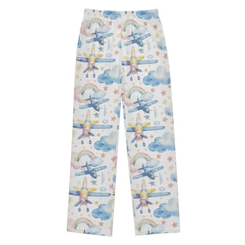 Pajama Bottoms, Airplane and Rainbow Pajamas Pant Lounge Wear Sleep Long Pants Casual Sleepwear PJS