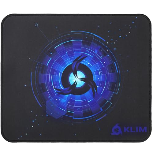 Image of KLIM Mousepad M - Extended Surface - Medium Gaming Mouse Pad - Non-Slip Rubber Base - Stitched Edges - High Precision Textured Surface - 320 x 270 x 4 mm - Blue