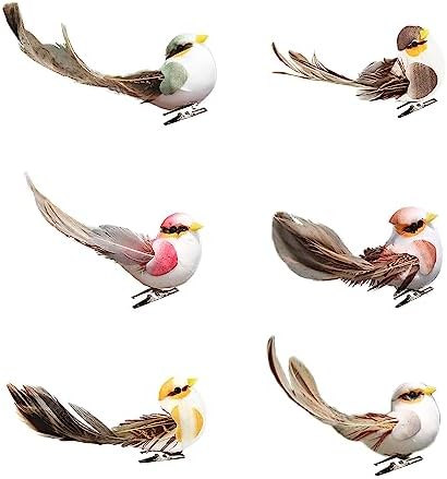 5x Deko Vögel Mit Clip - Realistische Federvögel Für Garten & Innendeko 11cm