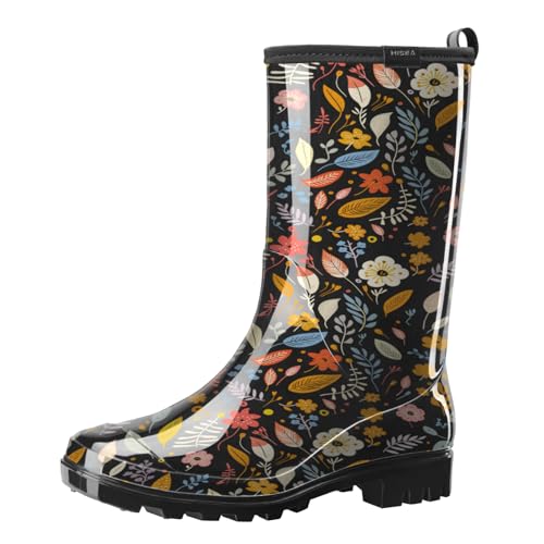HISEA Women's Rain Boots Waterproof Mid Calf Garden Boots for Women