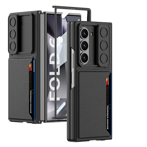 Étui en cuir PU pour Samsung Galaxy Z Fold6 protection intégrale noire