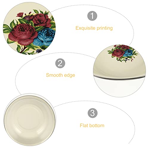 Doitool Vintage Mixing Bowl Enamel Bowl Vintage Enamelware Salad Mixing Bowl Enamel Washing Basin Vintage Soup Basin Soup Bowl Round Serving Tray For Home #TOP3