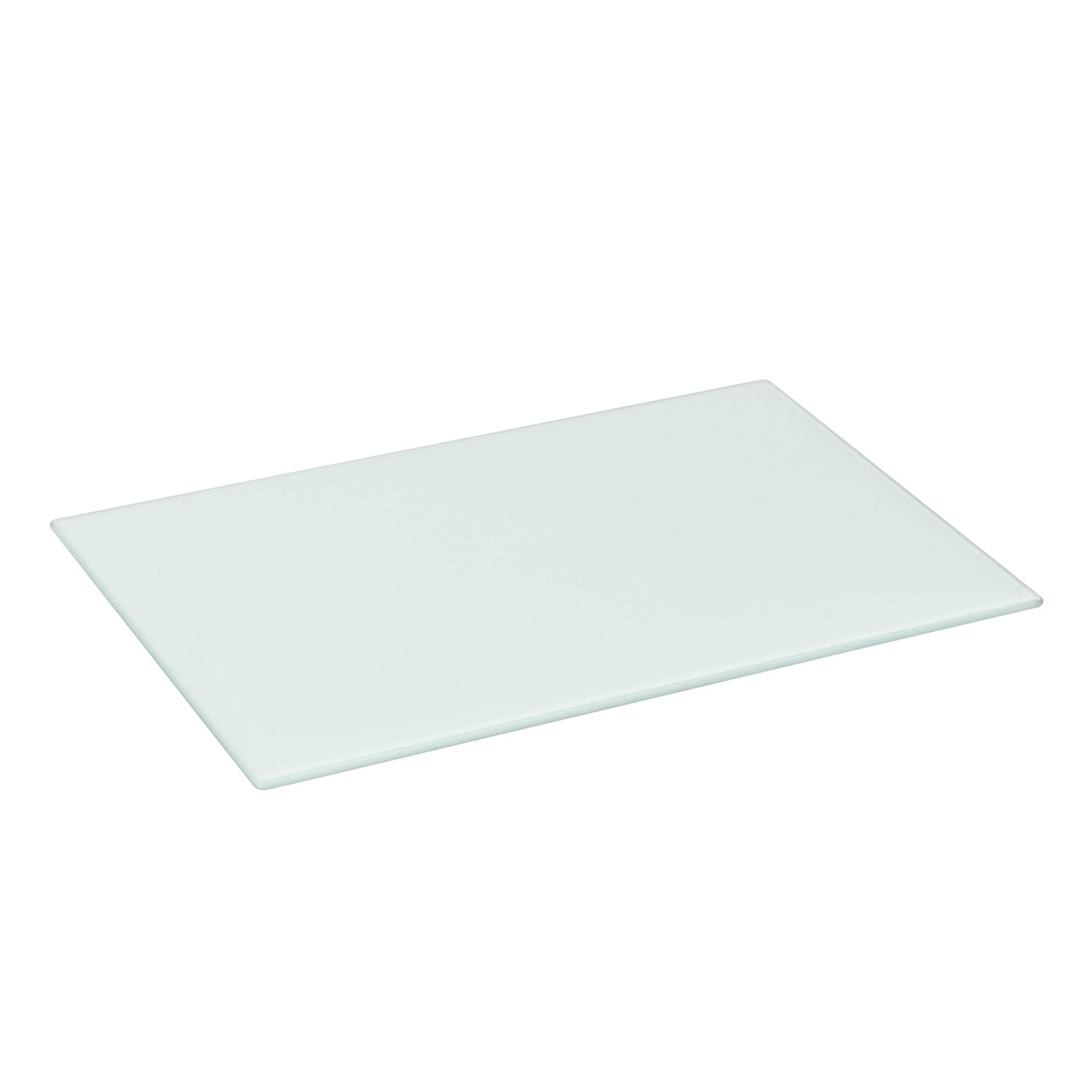 Harbour Housewares Glass Chopping Board - 40 x 30cm - White