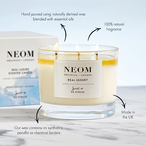 NEOM-Candle-3-Wick-Lavender-Jasmine-Sandalwood-Scented-Candles-for-Home-Luxury-Aromatherapy-Candles-Essential-Oil-Candles-Tranquil-Relax-Signature-De-Stress-Scent NEOM Candle 3 Wick Lavender Jasmine Sandalwood Scented Candles for Home Luxury Aromatherapy Candles Essential Oil Candles Tranquil Relax Signature De Stress Scent