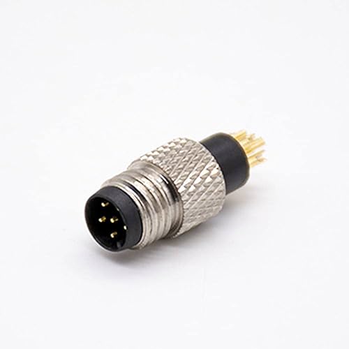 Miniatura 2 de Elecbee 5 unids M8 conector 6 pin macho recto macho sobremoldeado soldadura copa sin blindaje un código