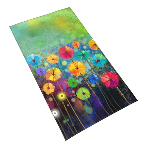 Hand Towel Spring Floral Watercolor Flower Painting Face Washcloths Fingertip Bath Towels 27.5 X 15.7 Inch Microfiber Quick Dry Absorbent Kitchen Dish Cloth Bathroom Beach Gym Hotel Salon Spa Sport #TOP1