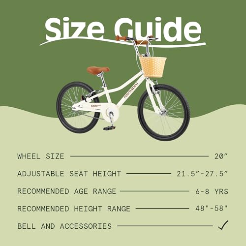 Image of Retrospec Koda Plus Kids Bike for Boys & Girls Ages 6-8 Years - Children's Bicycle, Adjustable Seat & Handlebars