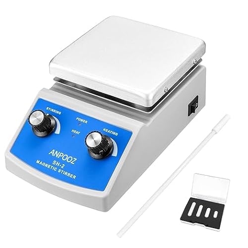 Magnetic Stirrer Hot Plate w/Stir Bar Retriever, 100-2000RPM Hot Plate Stirrer w/4 Stir Bars, Max.520℉ Magnetic Hotplate Stirrer, Max.2000mL Capacity Hot Plate with Magnetic Stirrer (No Temp Control)