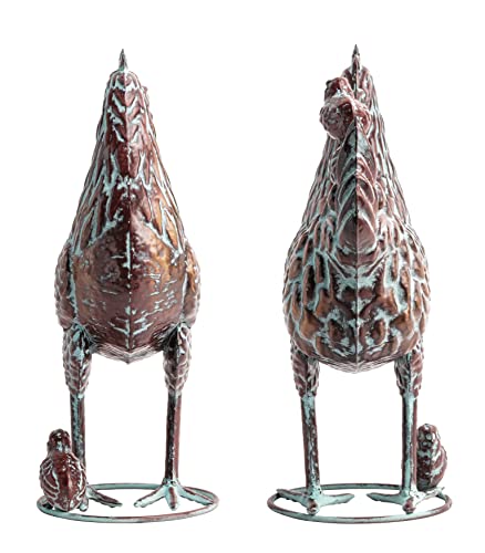 Clyb Garden Sculptures & Statues, Garden Decor, Antique Copper Ornaments, Chicken Sculpture Decoration, Metal Yard Art, Backyard Home Kitchen Patio Farm Lawn Outdoor Decor #TOP7