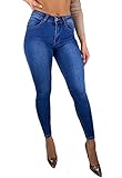 blogger tasche 2017 High Waist / Push-Up Worldclassca Damen Skinny Jeans HIGH Waist Push UP RÖHRENJEANS Denim DAMENJEANS BLAU Hose Stretch DENIMWEAR Blogger Freizeithose Damenhose MIT Tasche Used Look 34-42 XS-XL (38, Blau Push-Up)