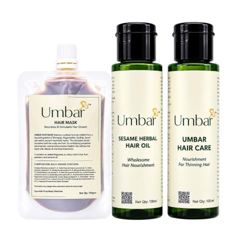 Image of Sesame Oil, Scalp Solution & Hair Mask | Botanical Trio | Golden, Combo 3x100g